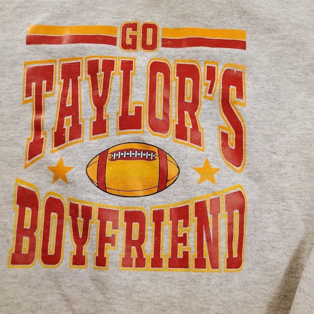 Gildan Sweatshirt Unisex‎ XL Gray Go Taylor's Boyfriend Football Fleece XL